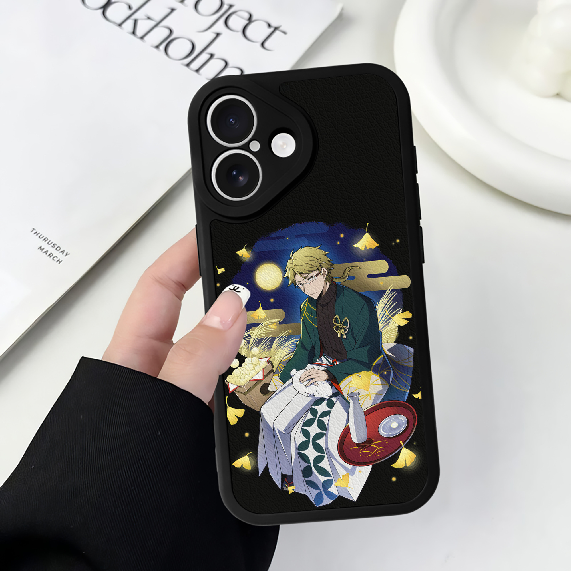 （画像用） 文豪ストレイドッグス Bungo Stray Dogs 【iPhone 16シリーズ対応】シリコンスマホケース（レザー調） 材質：シリコン